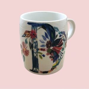 Starla M. Halfmann for Anthropologie Letter B Monogram Floral Mug